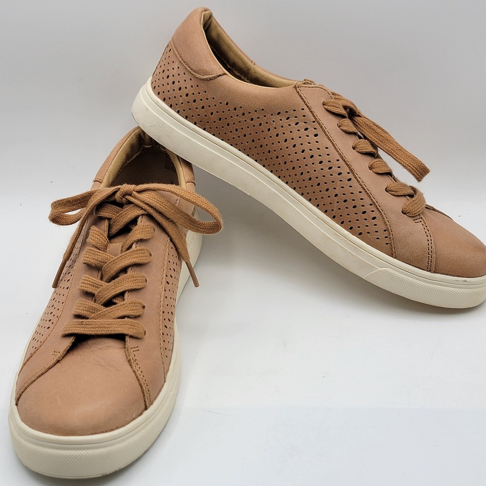 Lucky Brand Laurina Tan Leather Perforated Lace Up Sneakers‎ Womens 9.5